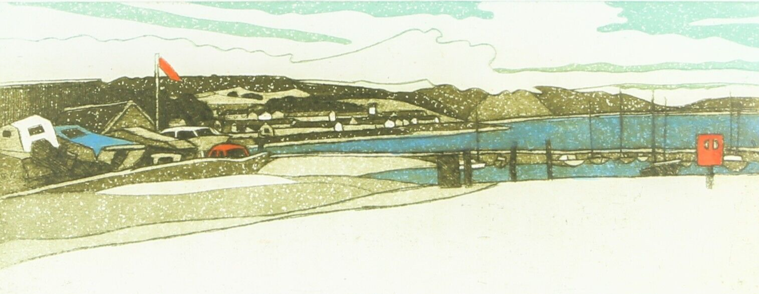 JOHN BRUNSDON 'LYME BAY WITH LOW CLOUD' LIMITED EDITION ETCHING 5/150, SIGNED