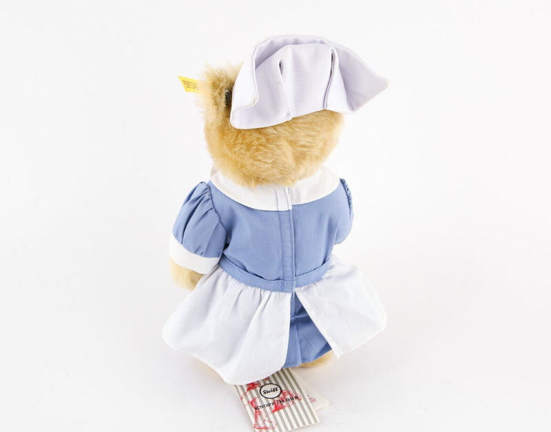 STEIFF 'THE BEAR WHO CARES' NHS NURSE BLONDE MOHAIR TEDDY BEAR 690471 & TAGS