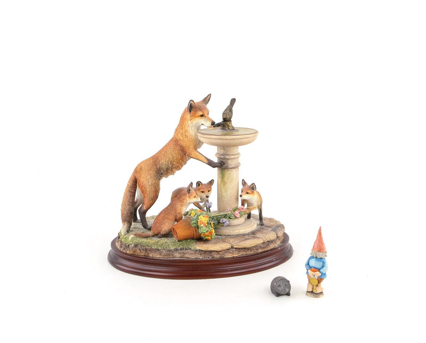 BORDER FINE ARTS 'SCENTING FUN' FOXES FIGURE MODEL TABLEAU B1261 BOXED & COA