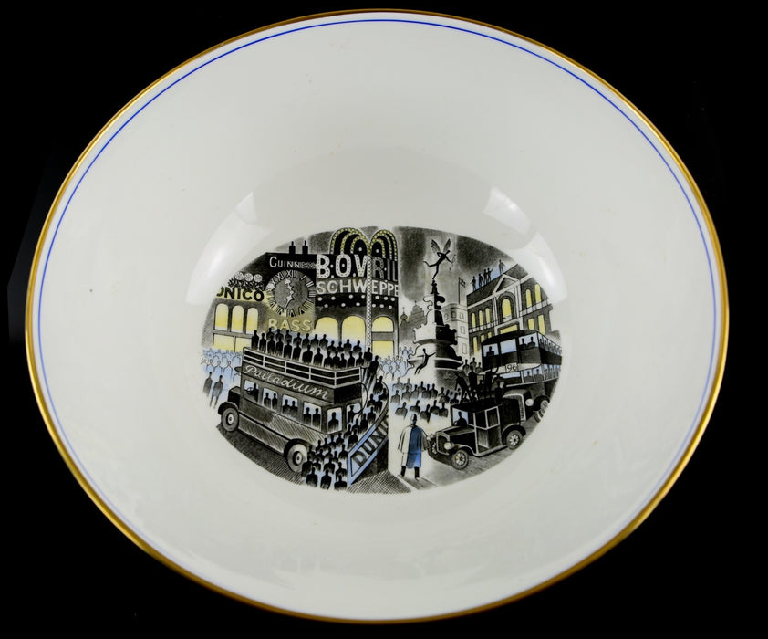 ERIC RAVILIOUS, WEDGWOOD 'BOAT RACE' LARGE CENTREPIECE BOWL 1/250, BOXED & COA
