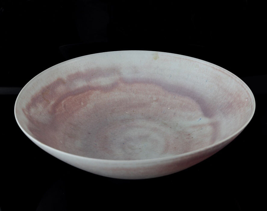 MARY RICH - LARGE STUDIO ART POTTERY RED COPPER GLAZE PORCELAIN FOOTED BOWL