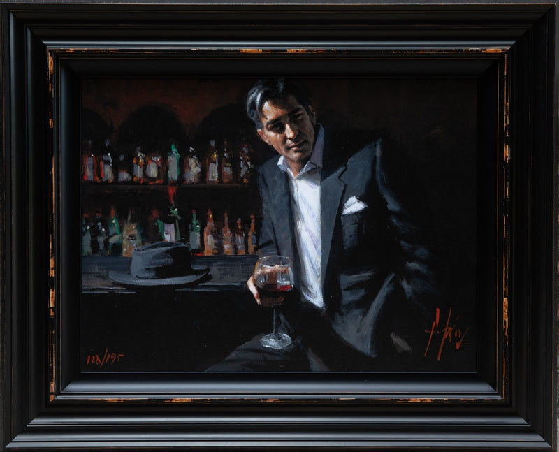 FABIAN PEREZ, 'BLACK SUIT RED WINE', LIMITED EDITION PRINT 128/195 & COA