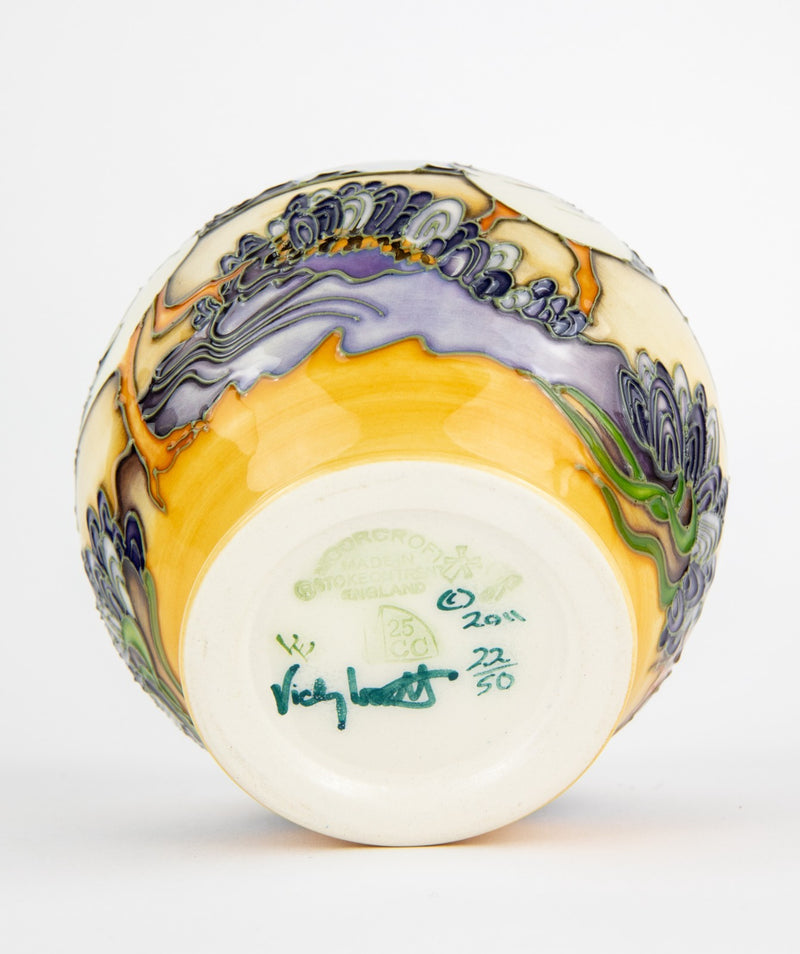MOORCROFT POTTERY 'BEACHCOMBERS' VICKY LOVATT OVOID VASE 22/50, BOXED