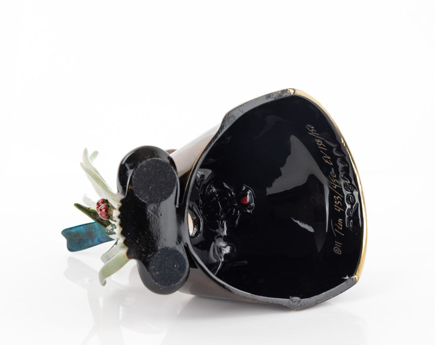 TIM 'FROGMAN' COTTERILL, BIRD ON FLOWERPOT, LIMITED EDITION BRONZE MODEL, SIGNED