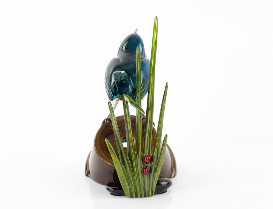TIM 'FROGMAN' COTTERILL, BIRD ON FLOWERPOT, LIMITED EDITION BRONZE MODEL, SIGNED