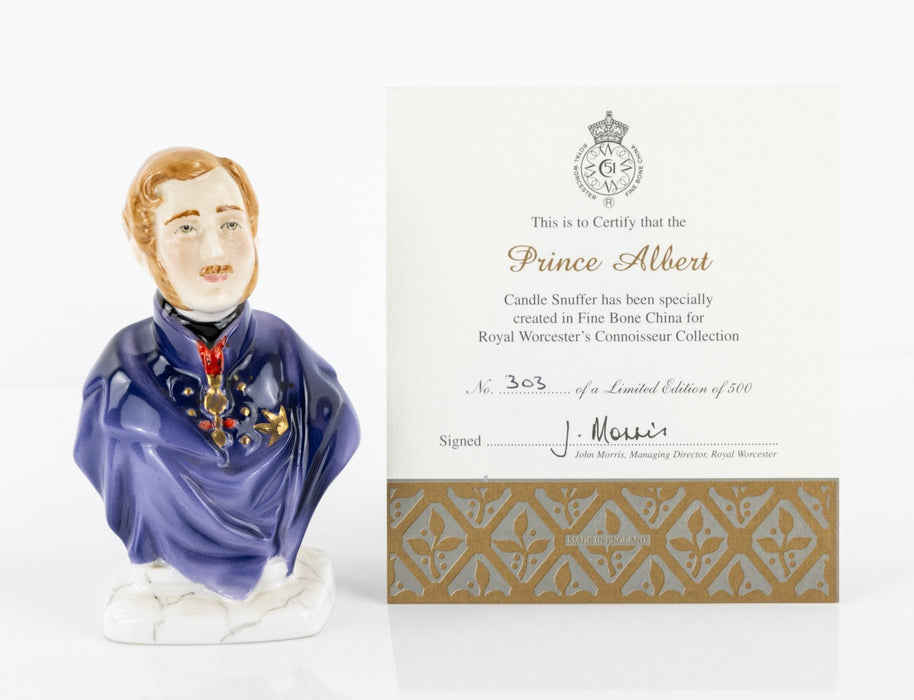 ROYAL WORCESTER - QUEEN VICTORIA & PRINCE ALBERT LIMITED EDITION CANDLE SNUFFERS