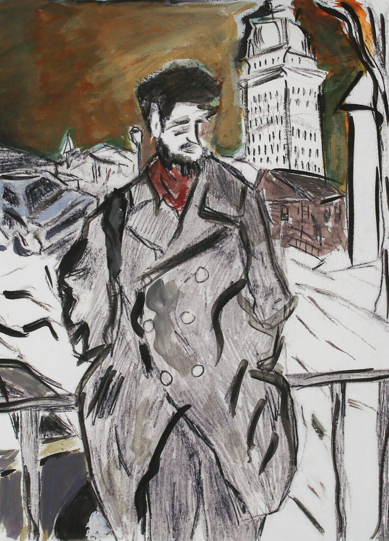 BOB DYLAN 'MAN ON A BRIDGE' LIMITED EDITION DRAWN BLANK SERIES PRINT 2008 SIGNED