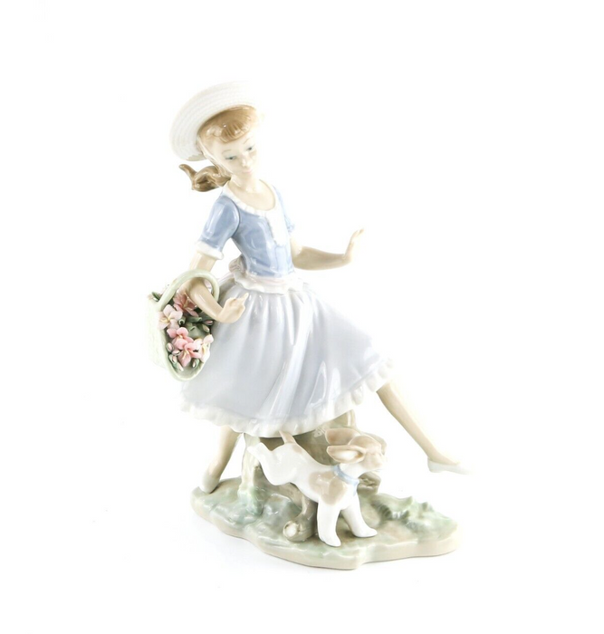 LLADRO 'COUNTRY LASS WITH DOG' LARGE GIRL LADY DOG FIGURE MODEL 4920