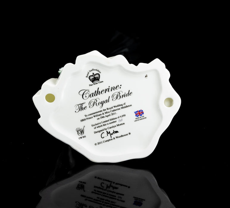 ROYAL STAFFORDSHIRE 'CATHERINE, THE ROYAL BRIDE' LIMITED EDITION FIGURE & COA