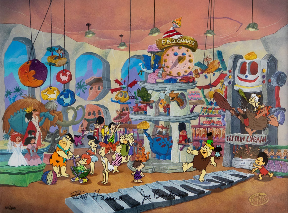 WARNER BROS 'BIG IN BEDROCK' HANNA & BARBERA SIGNED FLINTSTONES CEL ART 311/500