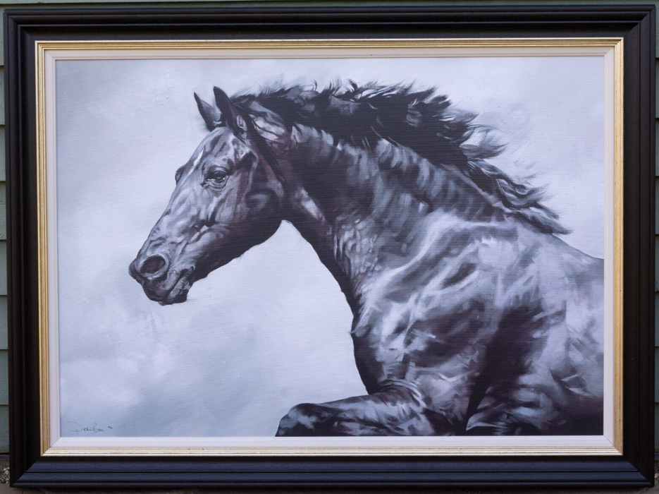 DEBBIE BOON, 'THE CONQUEROR', LIMITED EDITION HORSE CANVAS PRINT 52/95 & COA