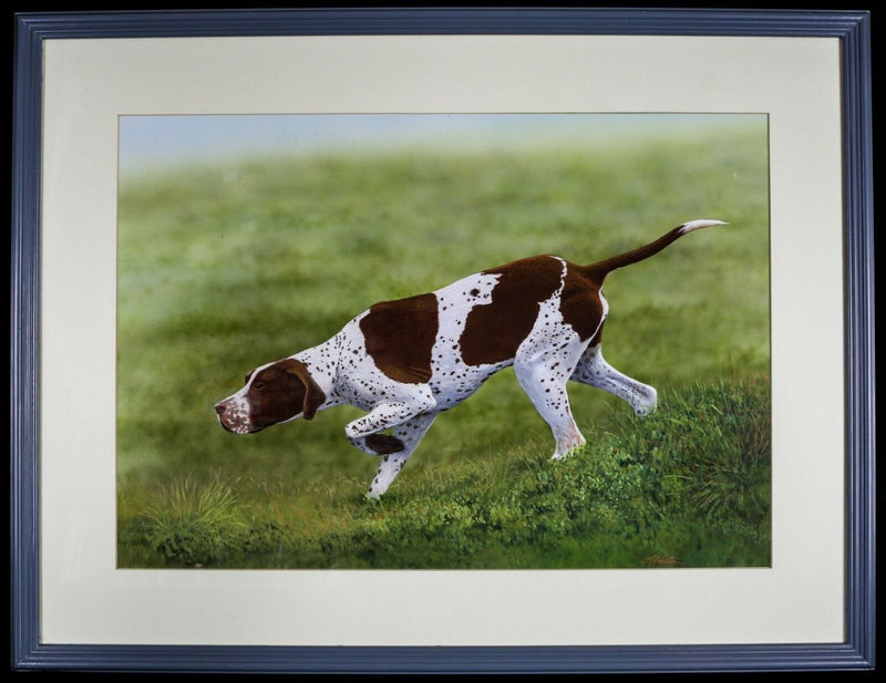ALAN WESTON, 'ENGLISH POINTER', HUNT DOG STUDY, GOUACHE, SIGNED
