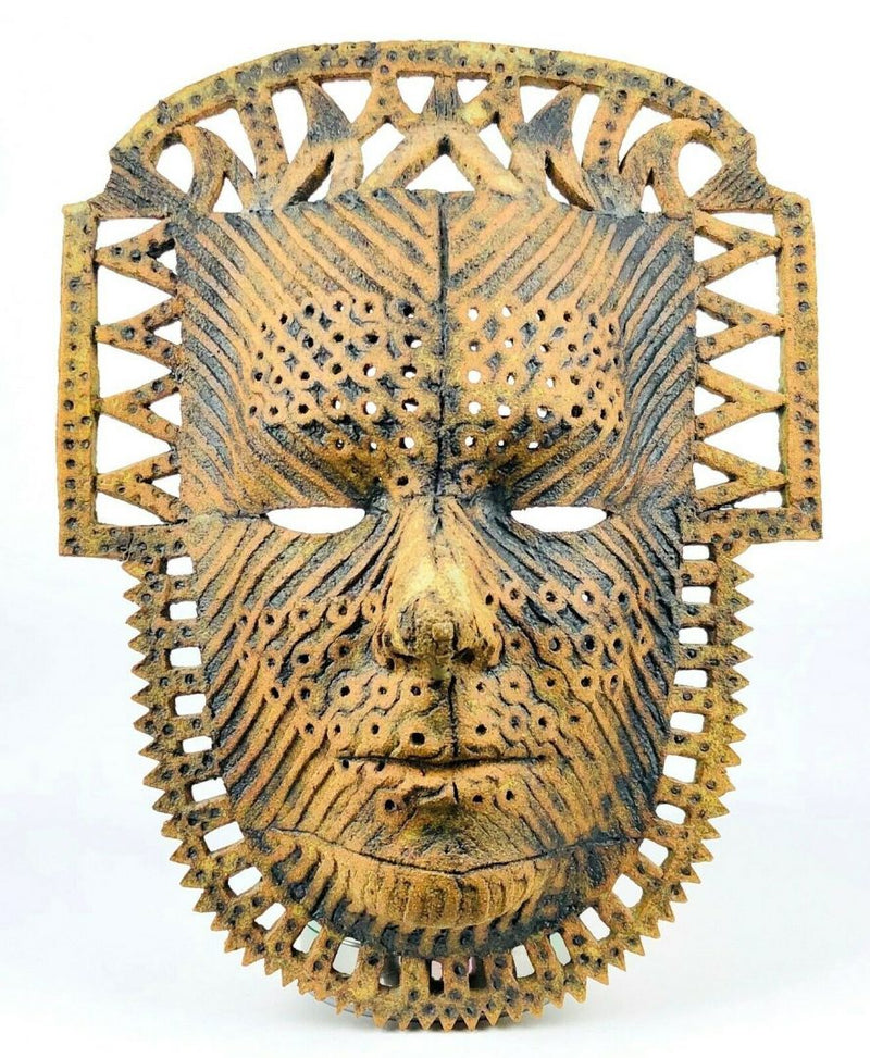 ALASDAIR NEIL MACDONELL STUDIO ART POTTERY IRON FACE MASK WALL PLAQUE