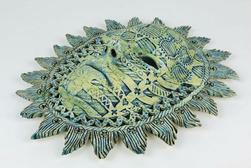 ALASDAIR NEIL MACDONELL STUDIO ART POTTERY IRON FACE MASK WALL PLAQUE