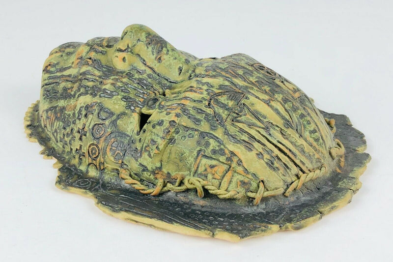 ALASDAIR NEIL MACDONELL STUDIO ART POTTERY IRON FACE MASK WALL PLAQUE