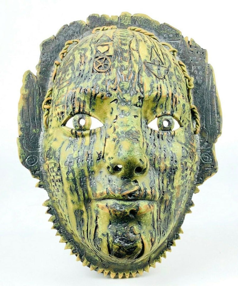ALASDAIR NEIL MACDONELL STUDIO ART POTTERY IRON FACE MASK WALL PLAQUE