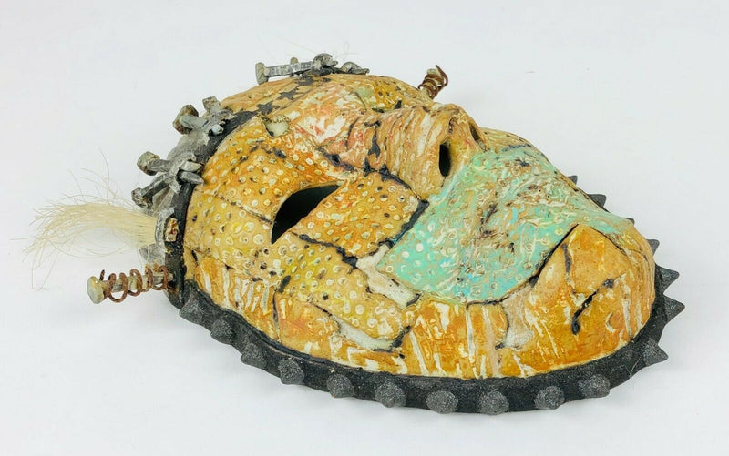 ALASDAIR NEIL MACDONELL STUDIO ART POTTERY IRON FACE MASK WALL PLAQUE