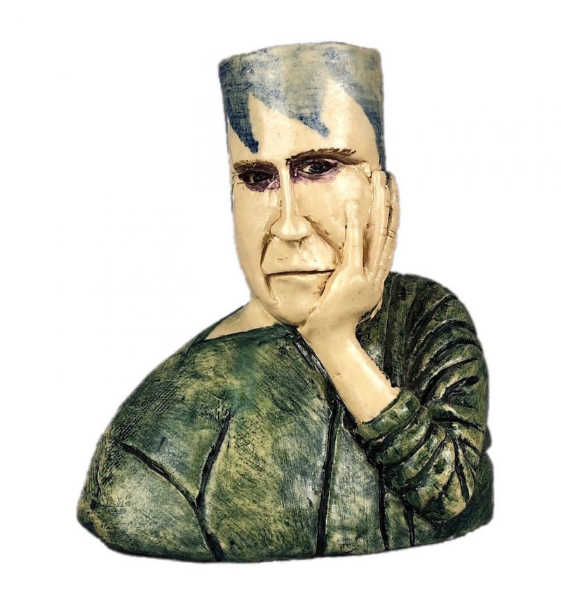 AMANDA POPHAM for LIBERTY & Co. - 1998 STUDIO ART POTTERY FIGURAL CHAMBER CANDLE STICK