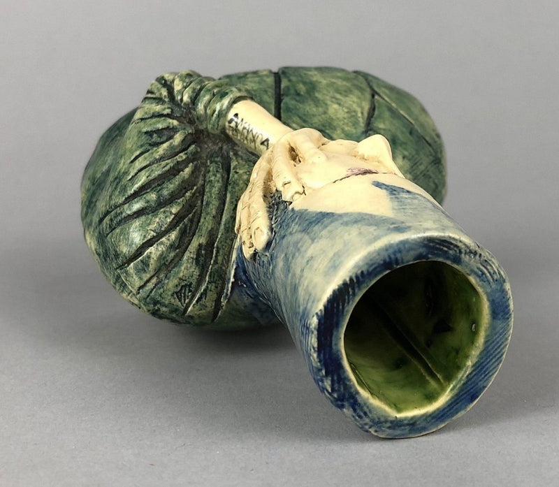 AMANDA POPHAM for LIBERTY & Co. - 1998 STUDIO ART POTTERY FIGURAL CHAMBER CANDLE STICK