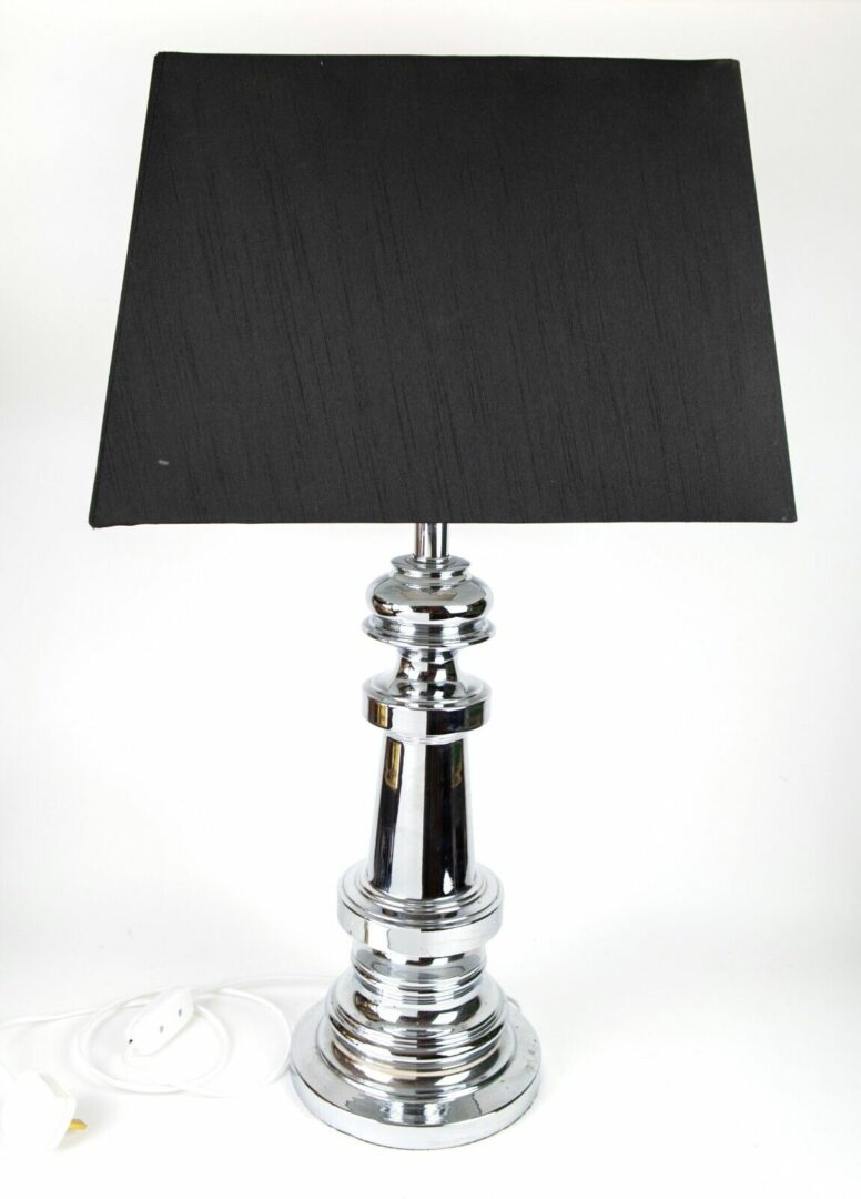 ANDREW MARTIN - CONTEMPORARY DESIGN LARGE CHROME TABLE LAMP & SHADE