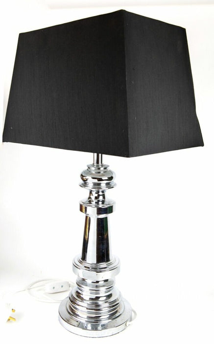 ANDREW MARTIN - CONTEMPORARY DESIGN LARGE CHROME TABLE LAMP & SHADE
