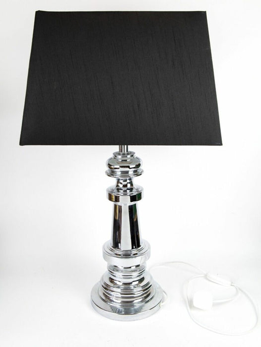 ANDREW MARTIN - CONTEMPORARY DESIGN LARGE CHROME TABLE LAMP & SHADE