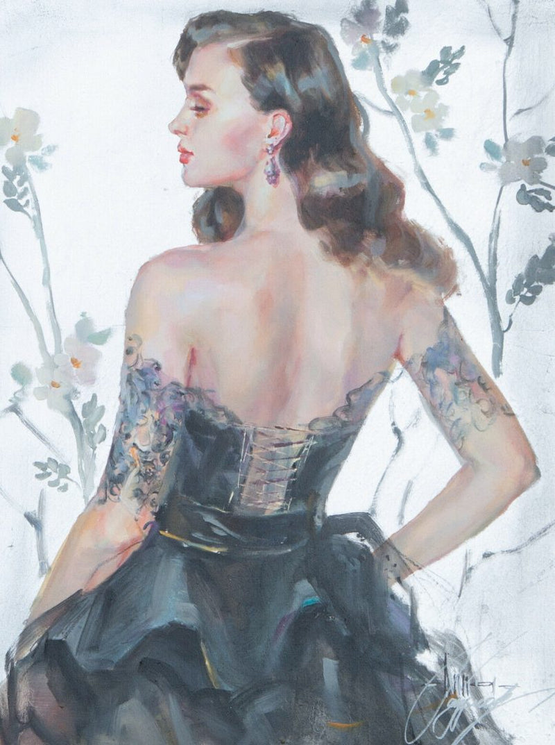 ANNA RAZUMOVSKAYA (RUSSIAN, C20th) -SILVER FANTASY II- ORIGINAL OIL ON CANVAS, SIGNED