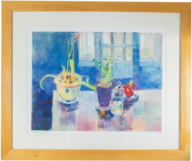 ANNE ASPINALL -EARLY SPRING LIGHT- STILL LIFE, MIXED MEDIA PAINTING, SIGNED