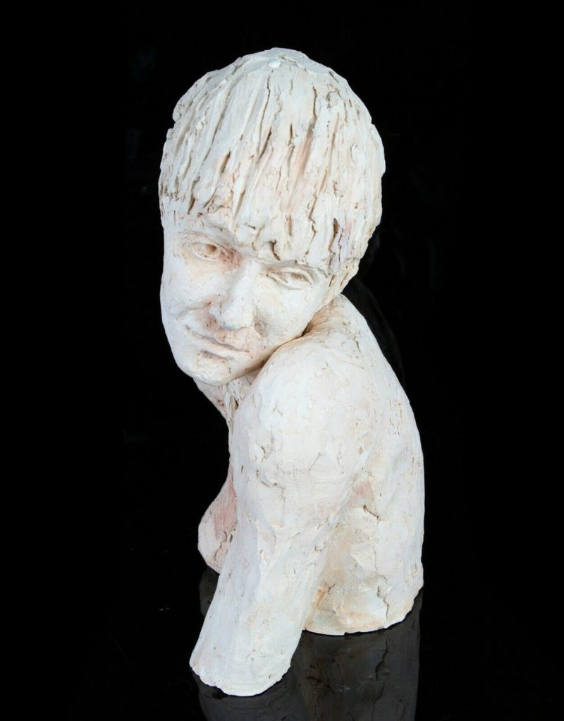 ANNIE SHAW (BRITISH, C20th) -FEMALE BUST- STUDIO ART POTTERY TERRACOTTA SCULPTURE