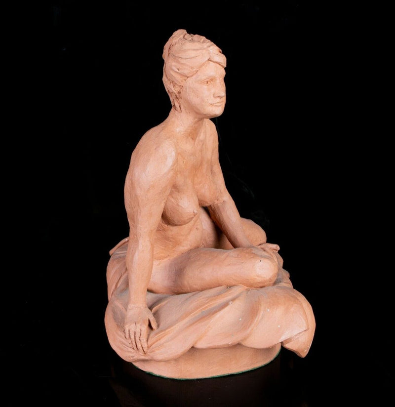ANNIE SHAW (BRITISH, C20th) -FEMALE NUDE- STUDIO ART POTTERY TERRACOTTA SCULPTURE