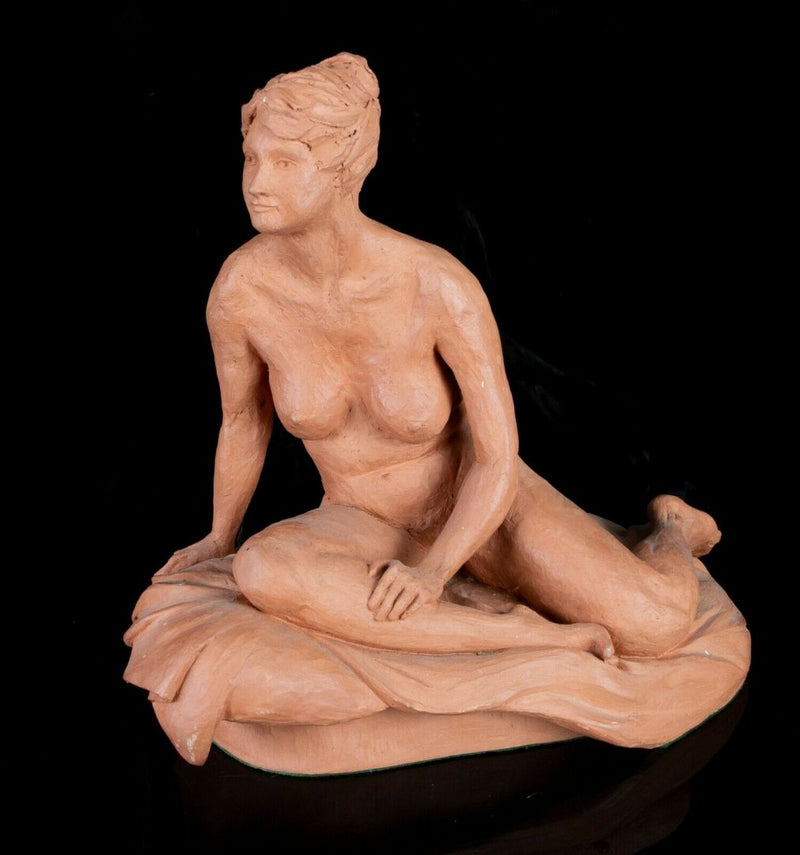 ANNIE SHAW (BRITISH, C20th) -FEMALE NUDE- STUDIO ART POTTERY TERRACOTTA SCULPTURE