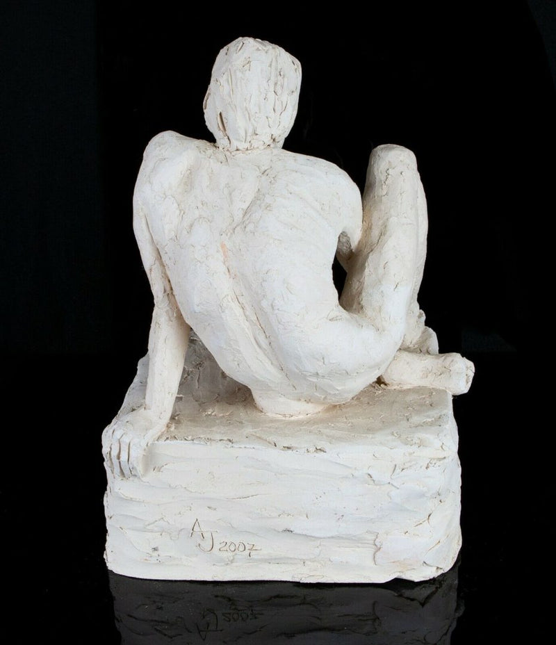 ANNIE SHAW (BRITISH, C20th) -MALE NUDE- STUDIO POTTERY TERRACOTTA SCULPTURE