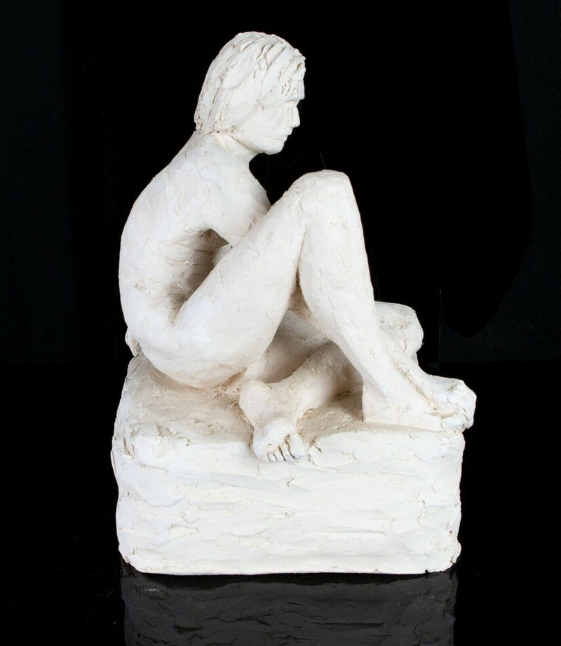 ANNIE SHAW (BRITISH, C20th) -MALE NUDE- STUDIO POTTERY TERRACOTTA SCULPTURE