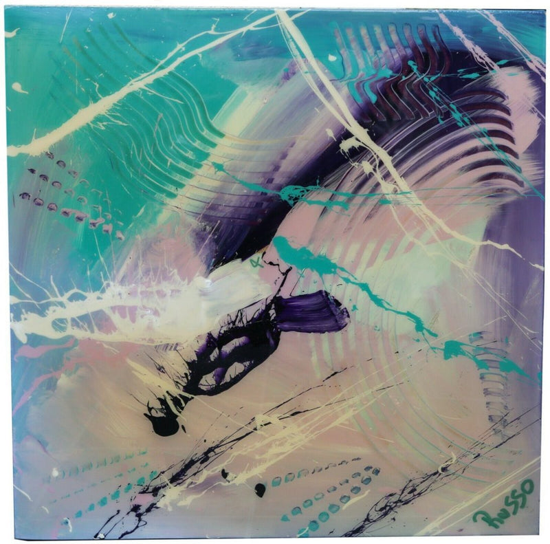 ANTONIO RUSSO (BRITISH, b.1965) -DIANA- ABSTRACT COMPOSITION, ACRYLIC ON BOARD, SIGNED