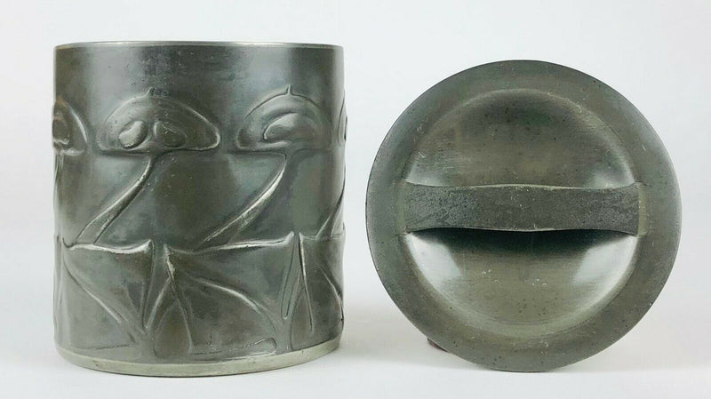 ARCHIBALD KNOX for LIBERTY &amp; Co. - TUDRIC PEWTER TOBACCO BOX BISCUIT BARREL POT No. 0193