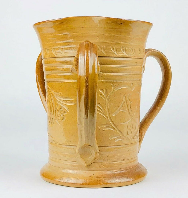 ARTHUR E PEARCE for DOULTON LAMBETH - SALTGLAZED STONEWARE TYG JUG VASE I889