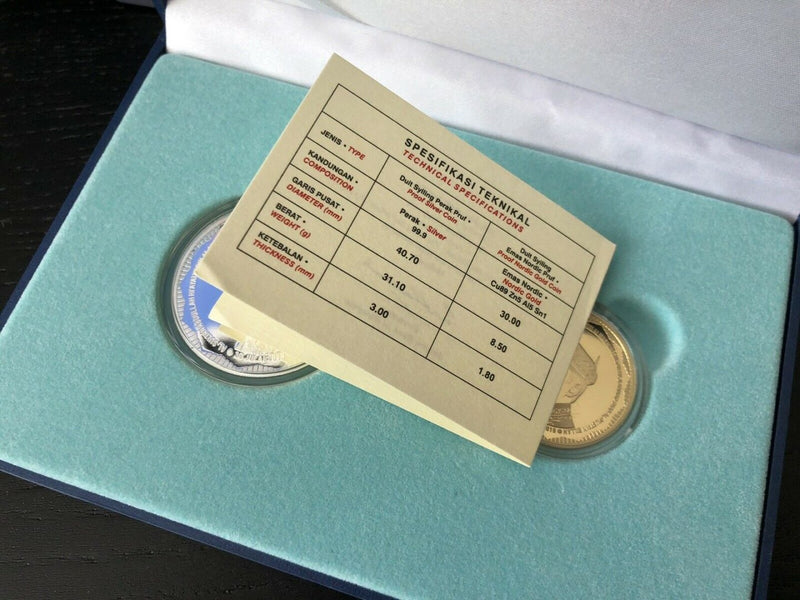 BANK NEGARA - CENTRAL BANK OF MALAYSIA NORDIC GOLD &amp; SILVER PROOF COIN SET &amp; COA