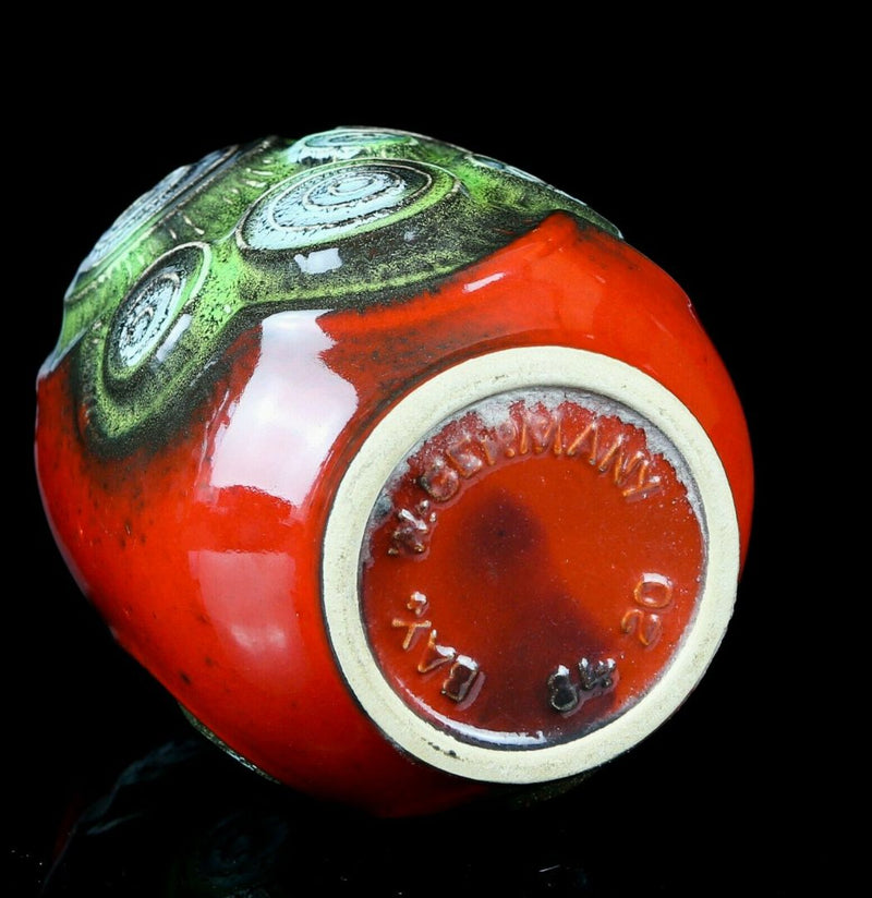 BAY KERAMIC - PAIR OF WEST GERMAN STUDIO ART POTTERY GLAZED VASES, 84-20
