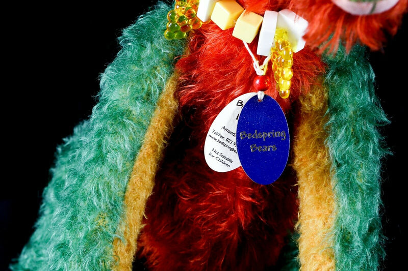 BEDSPRING BEARS BY AMANDA DAVIES -TROPICANA- LARGE COLOURFUL DOG BEAR UNIQUE 1/1