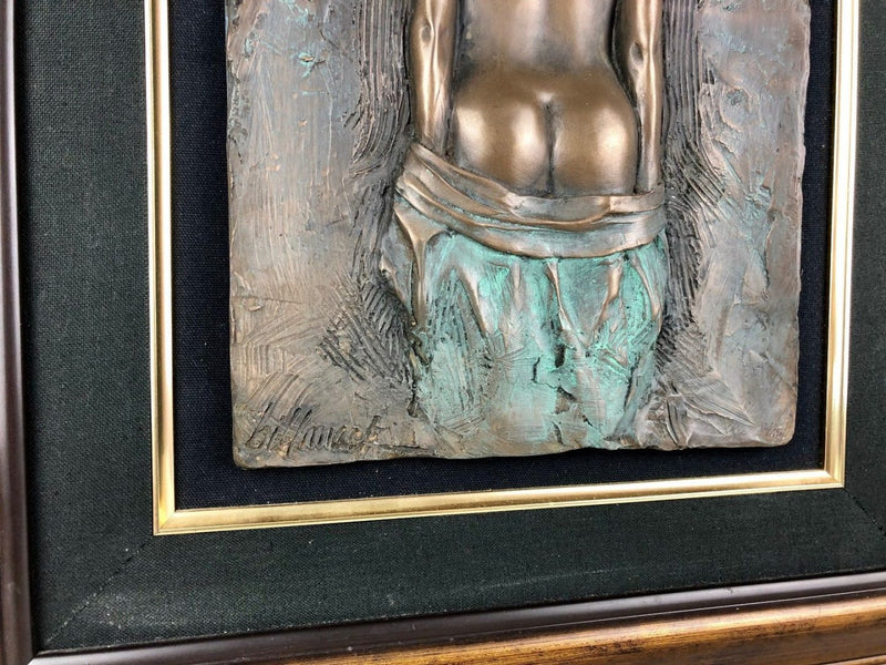 BILL MACK - NUDE FEMALE BRONZED RESIN FIGURAL SCULPTURE PLAQUE ART SIGNED
