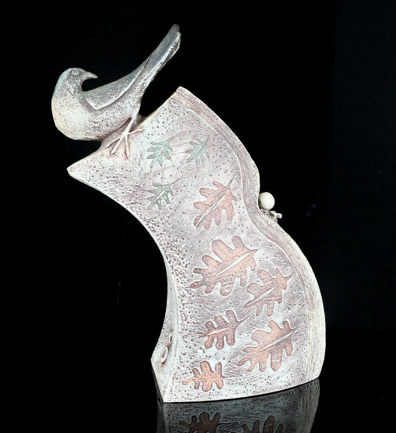 BLANDINE ANDERSON (BRITISH, C20th) - BIRD NEST EGG ROCK CERAMIC SCULPTURE MODEL