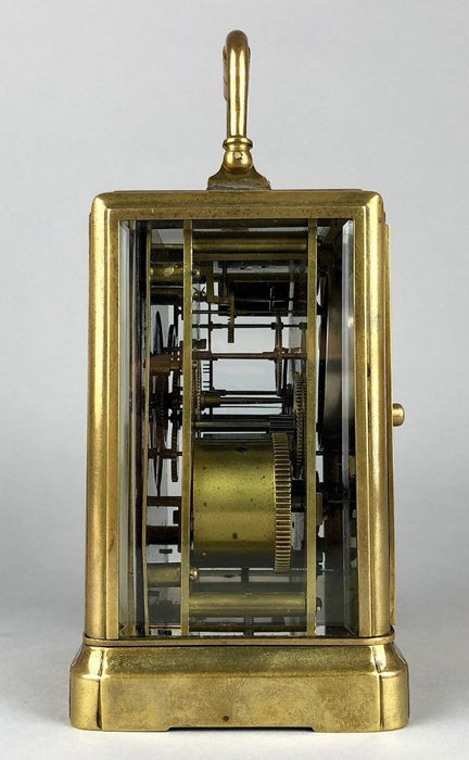 BOLVILLER A PARIS - C19th FRENCH BRASS/GLASS CASED TRAVEL CARRIAGE TIMEPIECE CLOCK