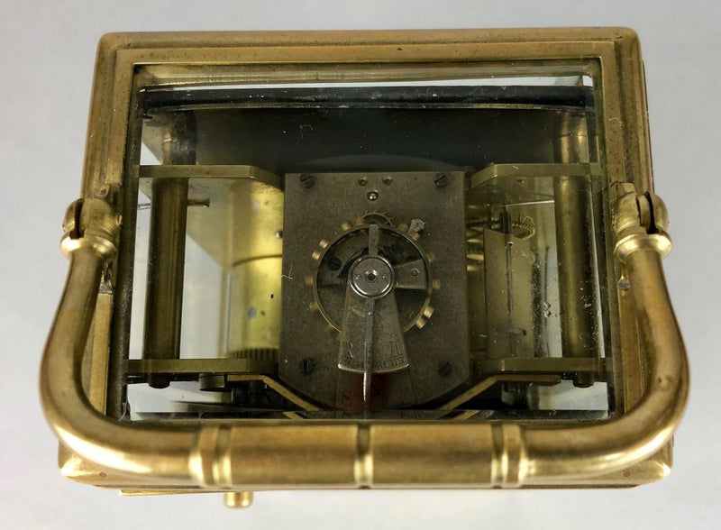 BOLVILLER A PARIS - C19th FRENCH BRASS/GLASS CASED TRAVEL CARRIAGE TIMEPIECE CLOCK