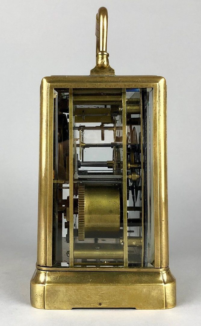 BOLVILLER A PARIS - C19th FRENCH BRASS/GLASS CASED TRAVEL CARRIAGE TIMEPIECE CLOCK
