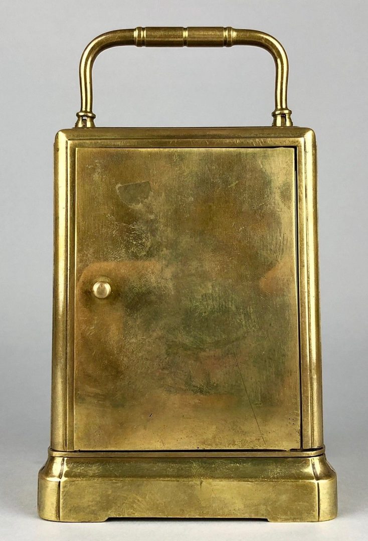BOLVILLER A PARIS - C19th FRENCH BRASS/GLASS CASED TRAVEL CARRIAGE TIMEPIECE CLOCK