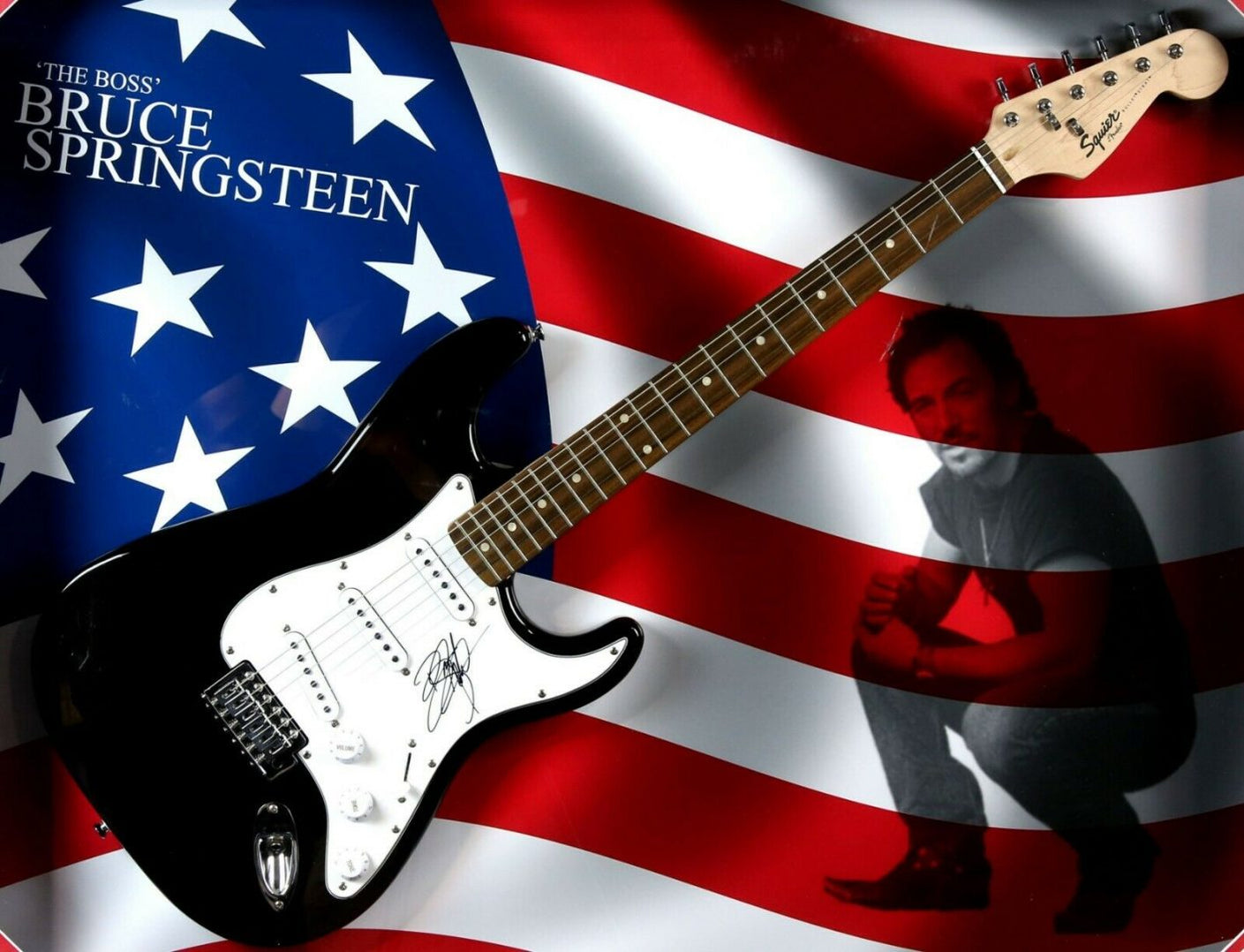 Bruce Springsteen - Hand Signed Fender Squier Bullet Electric Guitar ...