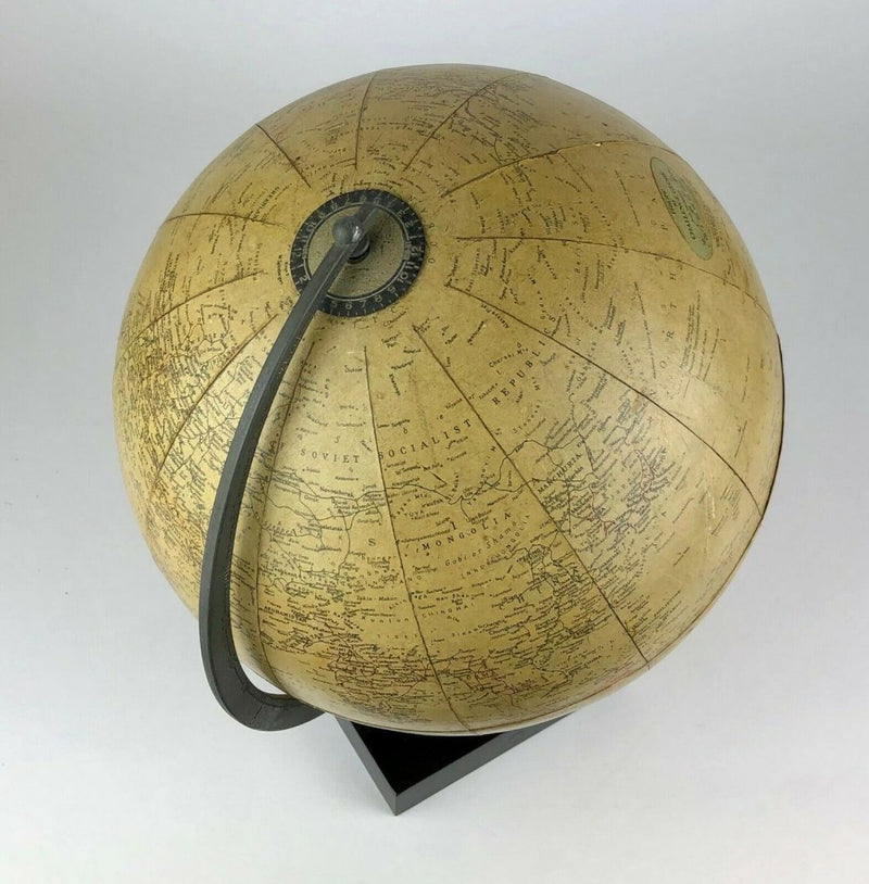 C20th PHILIPS 10" CHALLENGE GLOBE GEOGRAPHICAL TERRESTRIAL MAP &amp; STAND