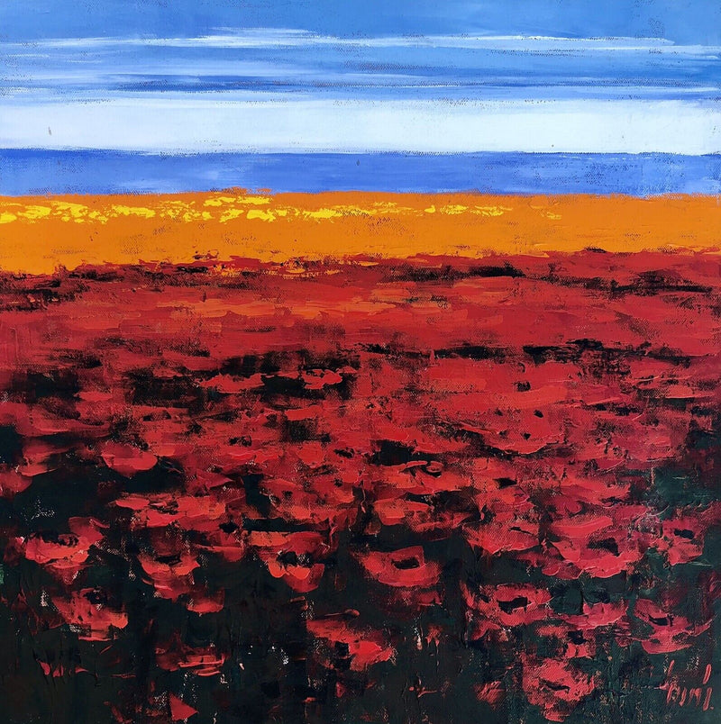 CARL SCANES, 'LANDSCAPE', FLORAL FLOWERS STUDY, OIL ON CANVAS, SIGNED