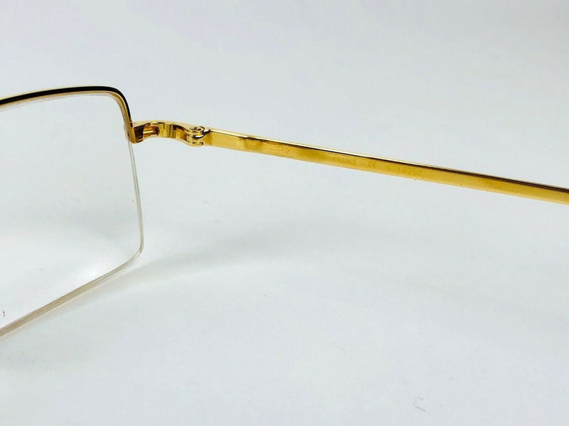 CARTIER -SANTOS- DESIGNER GILT METAL SPECTACLES GLASSES 4145257 140 56 20 &amp; CASE