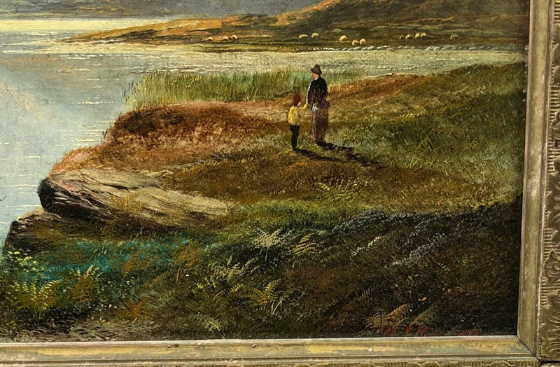 CHARLES LESLIE - SCOTTISH HIGHLAND LOCH LANDSCAPE, OIL ON CANVAS PAINTING, SIGNED